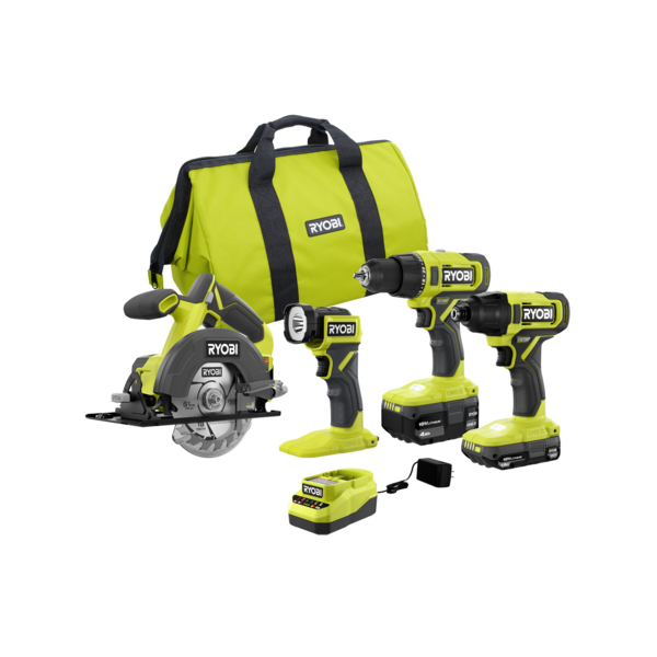 RYOBI ONE+ PCL1400K2 18V 無繩 4 工具組合套裝 1.5 Ah 電池*1+ 4.0 Ah 電池*1 RYOBI 良明(美行)