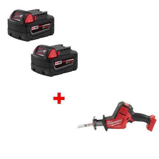 美沃奇Milwaukee M18 XC5.0 電池 2PK+2719-20 M18 FUEL HACKZALL 裸工具 MILWAUKEE美沃奇(美行)