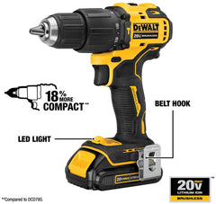 美行DEWALT ATOMIC 20V MAX 電鑽和衝擊起子1.5AH*2組合套裝(預購10-15日) DEWALT得偉(美行)