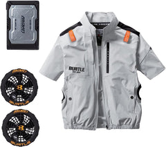 日本直送 BURTLE Air AC2006 飛機工作服飛機短袖夾克黑色風扇 19V 電池套裝(團購優惠價) BURTLE Air