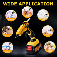 Dewalt得偉充電式熱膠槍,適用於 Dewalt 18/20V Max 鋰離子電池,30 秒快速預熱熱熔膠槍帶 30 根膠棒(7*150 毫米),用於工藝品和 DIY 及維修(僅限工具) 鋰電池接口無線熱膠槍