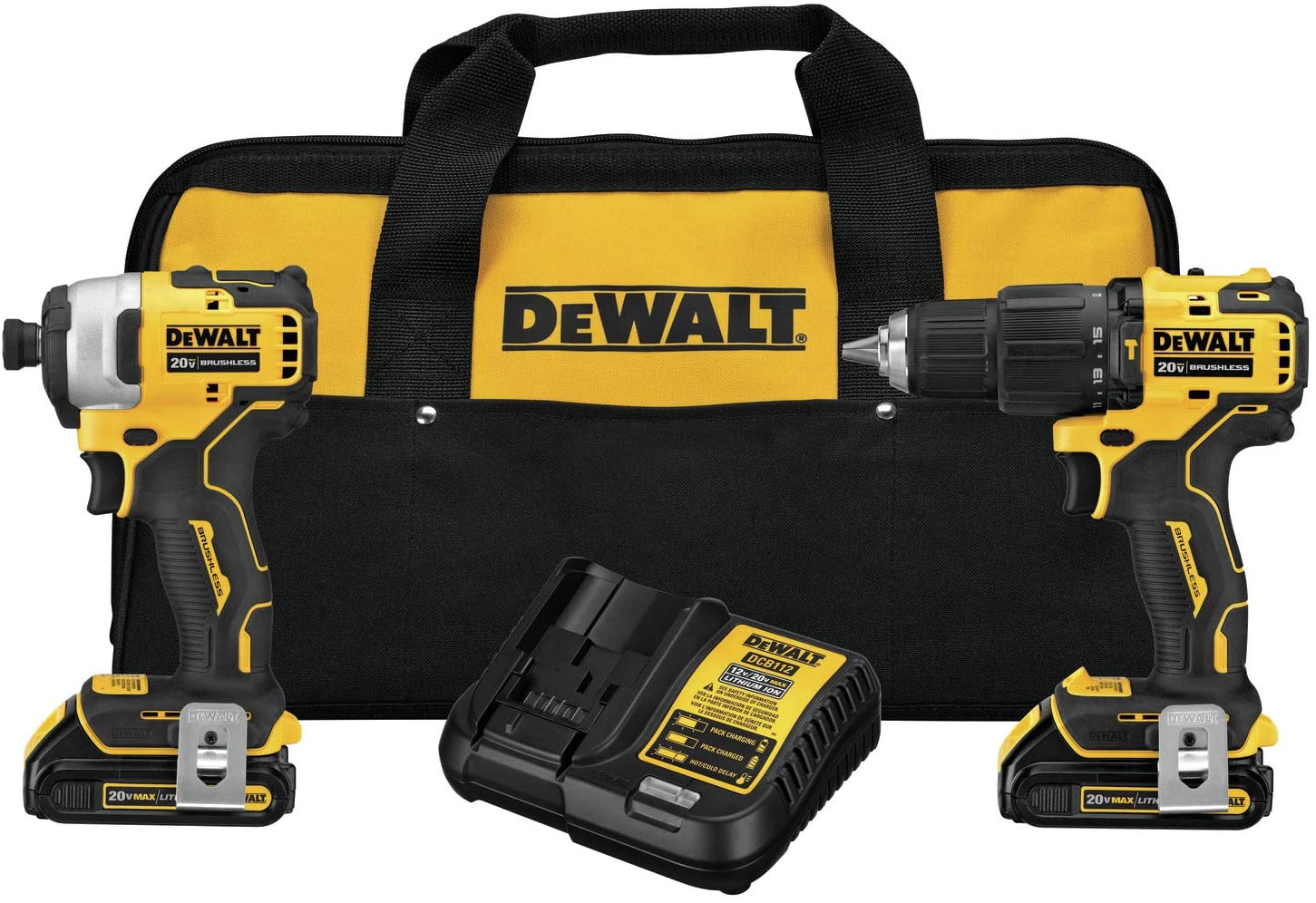 美行DEWALT ATOMIC 20V MAX 電鑽和衝擊起子1.5AH*2組合套裝(預購10-15日) DEWALT得偉(美行)