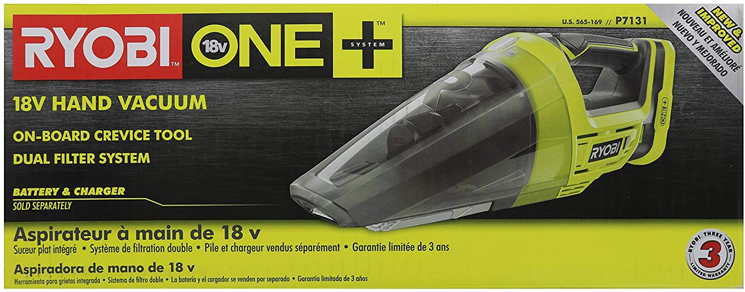 Ryobi P7131 One+ 18V 鋰離子電池供電無繩乾碎屑手吸塵機(不含電池/僅限電動工具) RYOBI 良明(美行)