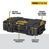 美國得偉DEWALT TOUGHSYSTEM 2.0 Plastic Tool Box, 371 x 554 x 165mm DEWALT得偉(美行)
