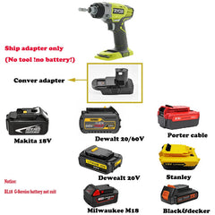 Ryobi 18v One電池轉插+for Milwaukee M18 18V for makita 18V Battery Adapter to Ryobi 18v One+ Works with Ryobi 18v One+ Tool RYOBI 良明(美國)
