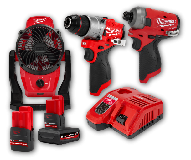 MILWAUKEE M12 裝修熱選三機套裝 M12 FPD2 + M12 FQID + M12 AF -525 Kit 豐業五金裝飾工程有限公司