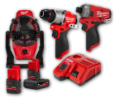 MILWAUKEE M12 裝修熱選三機套裝 M12 FPD2 + M12 FQID + M12 AF -525 Kit 豐業五金裝飾工程有限公司