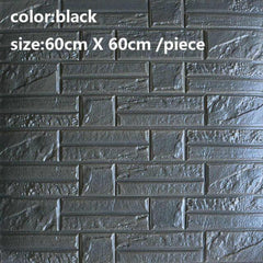DIY 3D牆紙60cm X60cm 3D實心牆磚防水泡沫貼紙文化石背景牆裝飾防潮 家居用品