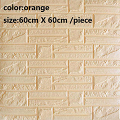 DIY 3D牆紙60cm X60cm 3D實心牆磚防水泡沫貼紙文化石背景牆裝飾防潮 家居用品