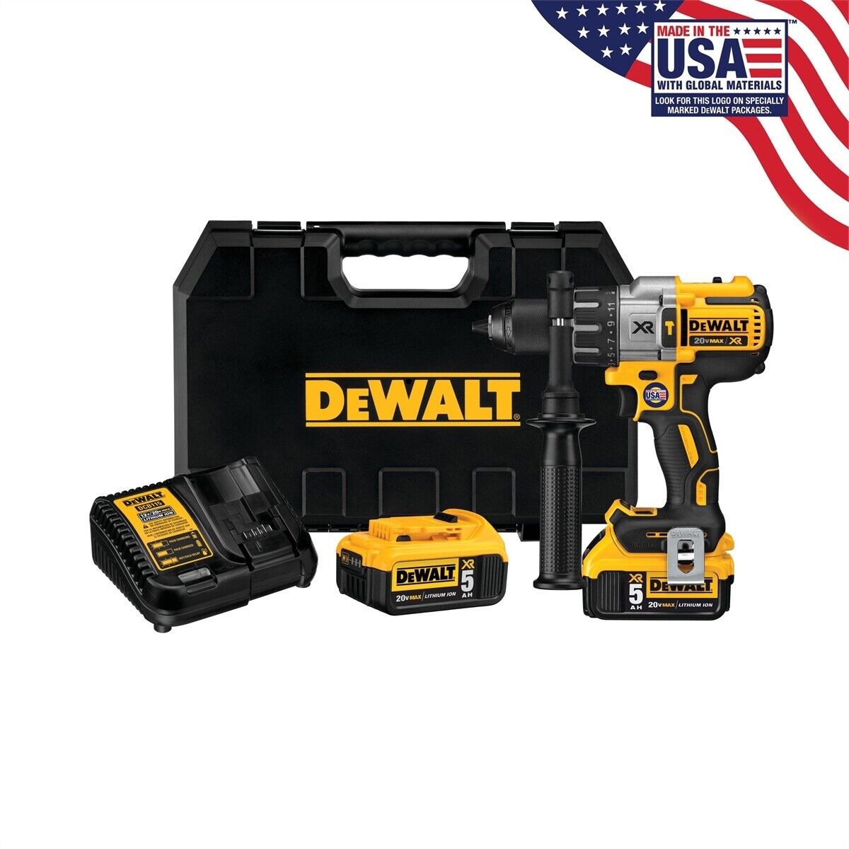 美行得偉DEWALT 20V MAX XR 電鑽無刷,3 段速度雙電5.0AH套裝(預購10-15日) DEWALT得偉(美行)