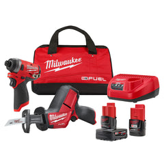 美版MILWAUKEE 12V M12 FUEL 鋰離子無刷無繩工具組合套件，帶 1/4" 六角衝擊起子和 HACKZALL RECIP SAW MILWAUKEE美沃奇（美行）
