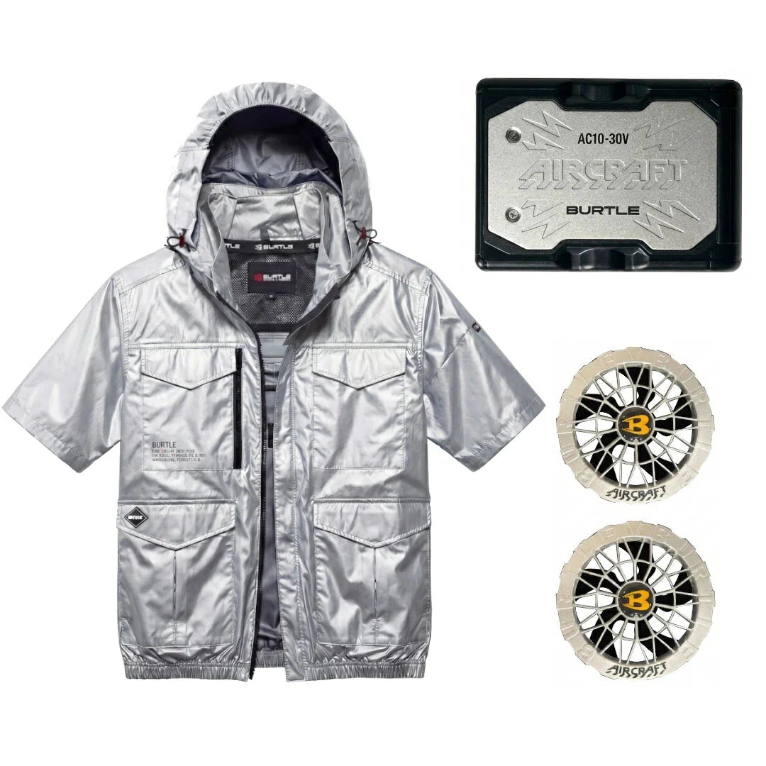 日本BURTLE 飛機空調工作服 AC10 AC10-2  30V 風扇+電池+服裝套裝[限量銀色] 預購6月底發貨 豐業五金裝飾工程有限公司