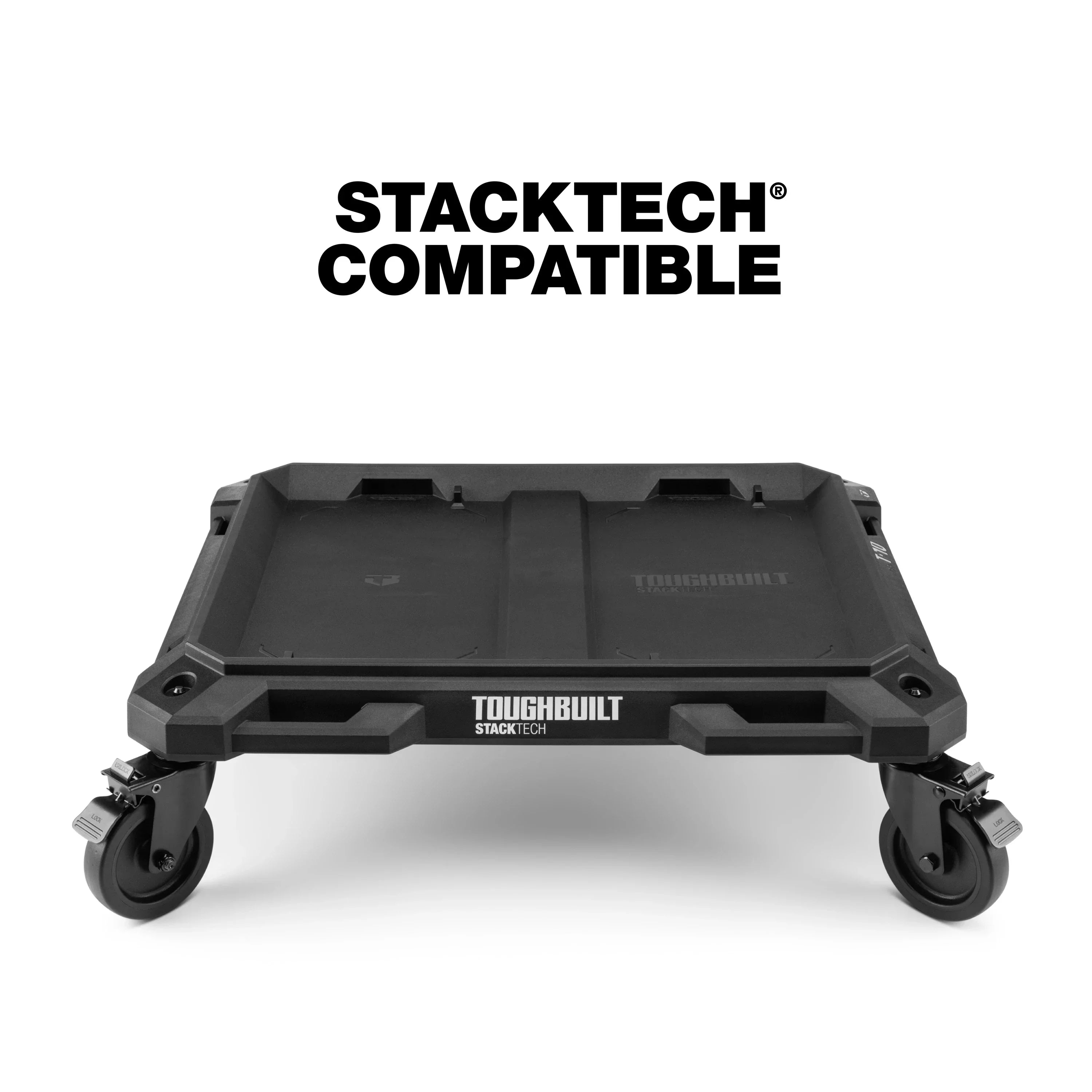 新款美國TOUGHBUILTSTACKTECH 塑膠/金屬滾動工具箱安裝座 (1) 4 輪推車TB-B1-T-10 TOUGHBUILT