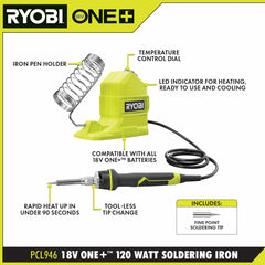 18V ONE+ 120W 烙鐵（淨機） RYOBI 良明（美國）