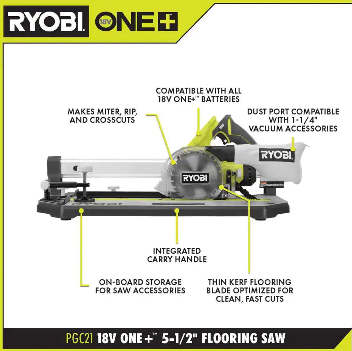 美行RYOBI 18V ONE+ 5-1/2" 地板鋸淨機（現貨發售） RYOBI 良明（美行）