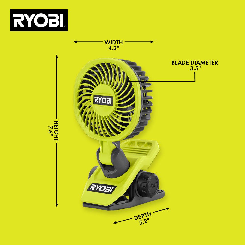 新款RYOBI USB  Fan鋰電夾風扇套裝（預購） RYOBI 良明（美國）