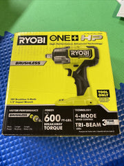 Ryobi 18V ONE+ HP 無刷 4 模式 1/2"衝擊扳手（淨機） Ryobi