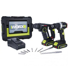 Worx 威克士 20V 無刷兩用油壓鑽+電鑽孖寶 (2.0Ah套裝) WU938 Worx 威克士